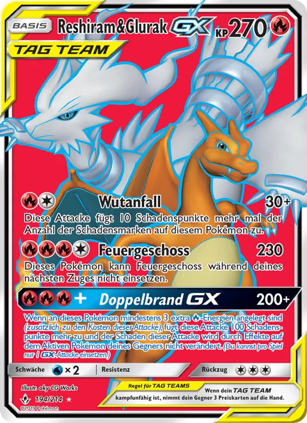 Reshiram & Glurak GX